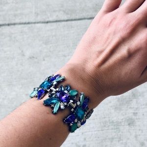 Jeweled Clasp Statement Bracelet